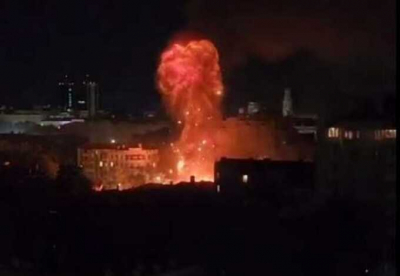В Ростовской области после серии взрывов начался пожар